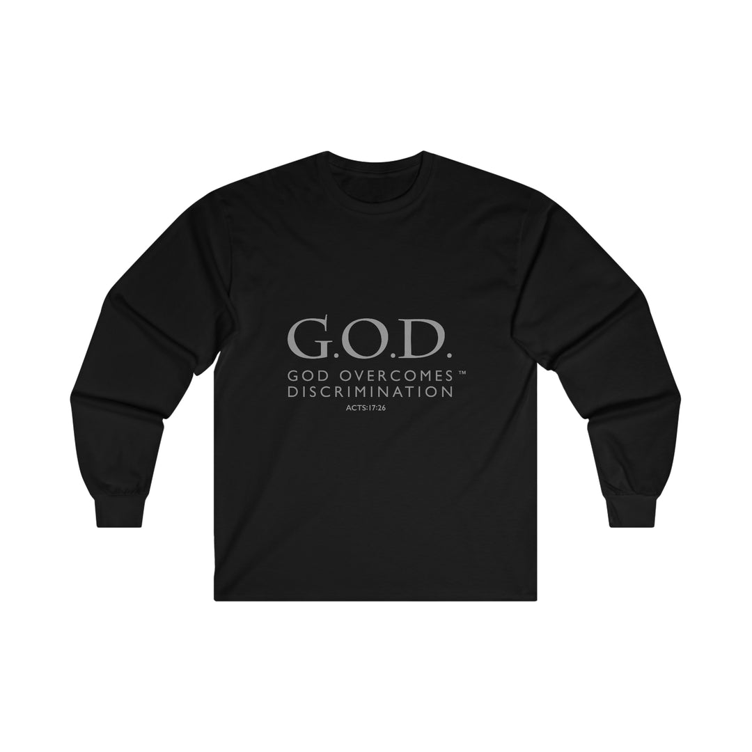 God Overcomes Discrimination Clothing Ultra Cotton Long Sleeve Tee