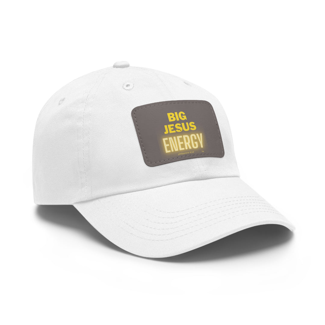 Big Jesus Enegry Dad Hat with Leather Patch (Rectangle)