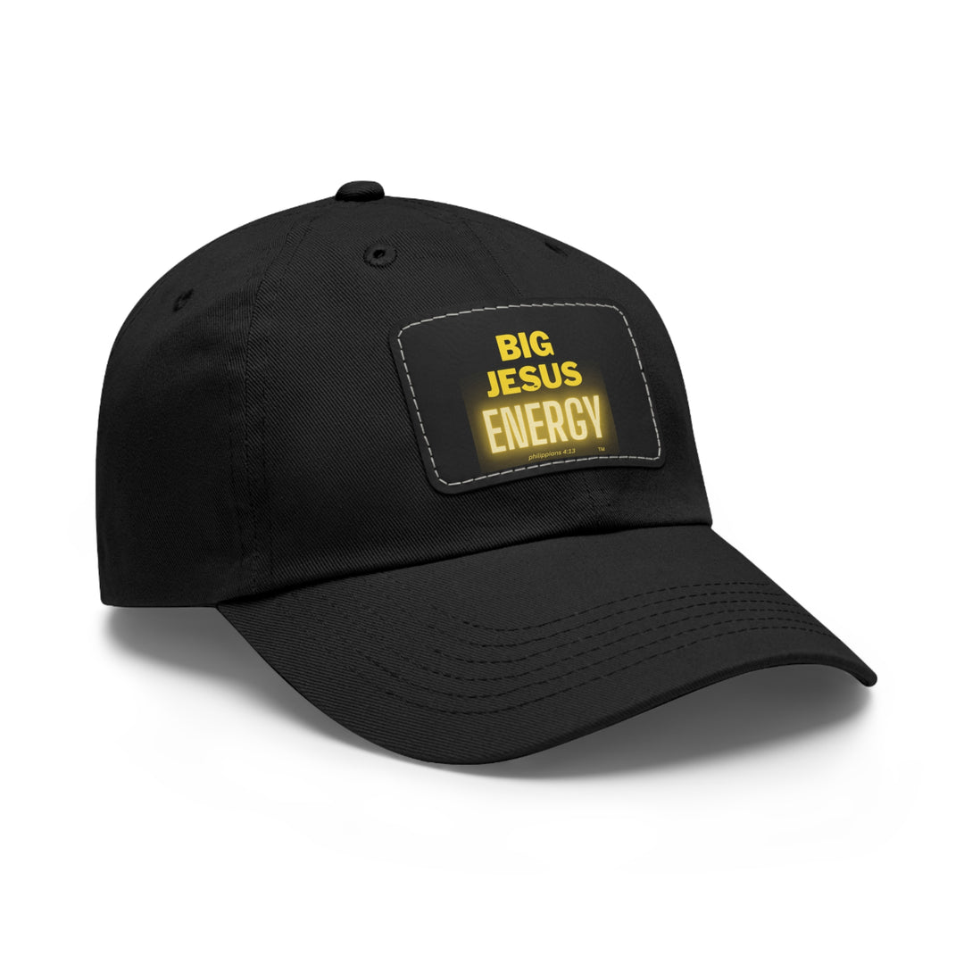 Big Jesus Enegry Dad Hat with Leather Patch (Rectangle)