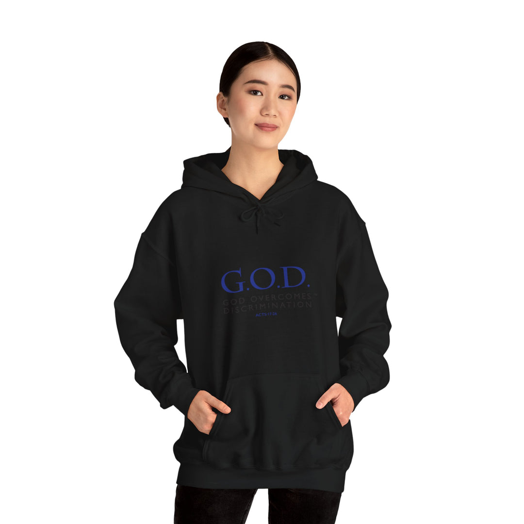 God Overcomes Discrimination Unisex Heavy Blend™ Hooded Sweatshirt