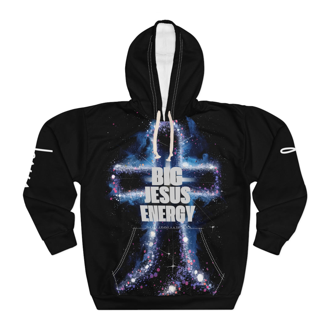 Pullover Hoodie - Big Jesus Energy, High Energy Cross Design