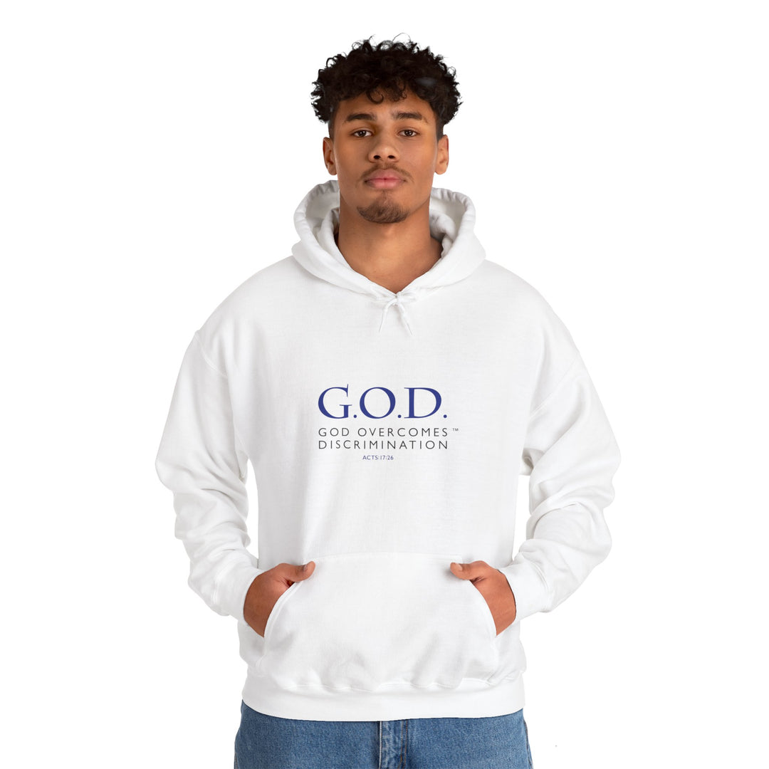 God Overcomes Discrimination Unisex Heavy Blend™ Hooded Sweatshirt