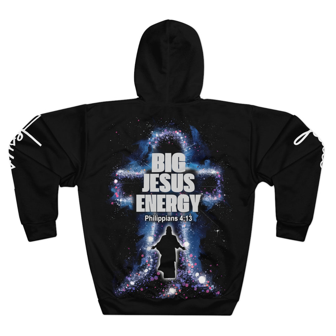 Pullover Hoodie - Big Jesus Energy, High Energy Cross Design